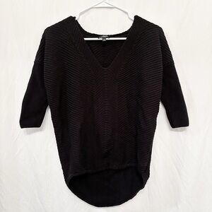 Express Knitted Black Baggy Draped Sweater